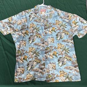 RJC Hawaiian Shirt 4X Made in Hawaii Blue Tropical Aloha Button Down